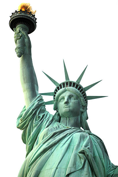 istock NY Statue of Liberty isolated on white 459586075