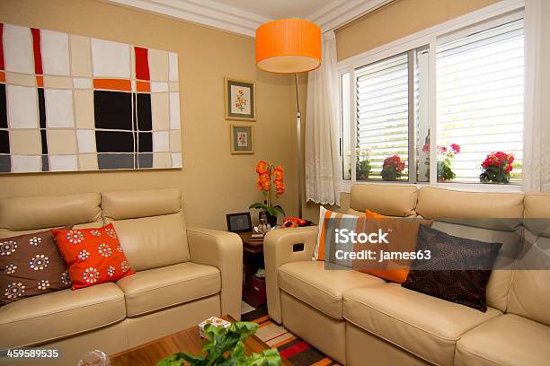 Modern Living Room With Colors Combined In All Items Stock Photo - Download Image Now