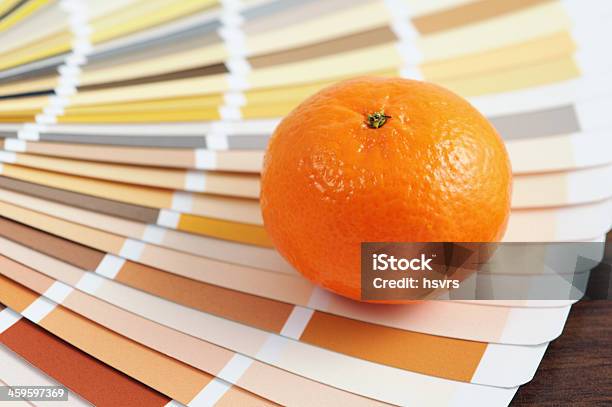 Orange On Color Swatch Home Improvement Painting Stock Photo - Download Image Now - Abstract, Art And Craft, Artist's Palette