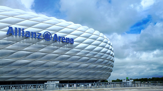 Munich, Germany - June 10, 2013: Facade of the soccer stadium 