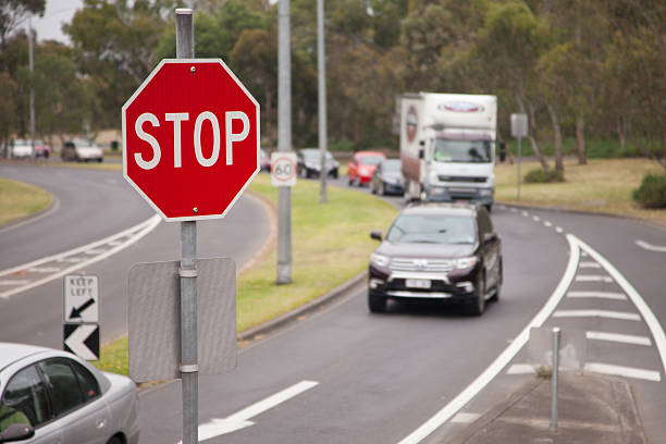 stop - melbourne australia sign road zdjęcia i obrazy z banku zdjęć