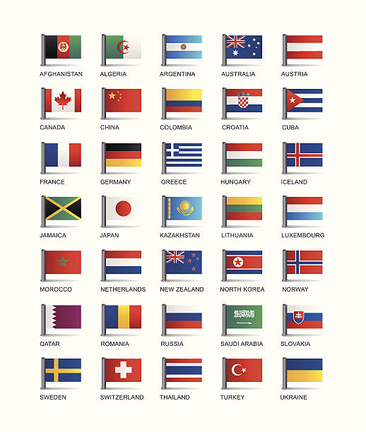 seria ilustracji flagi krajów - saudi arabia argentina stock illustrations