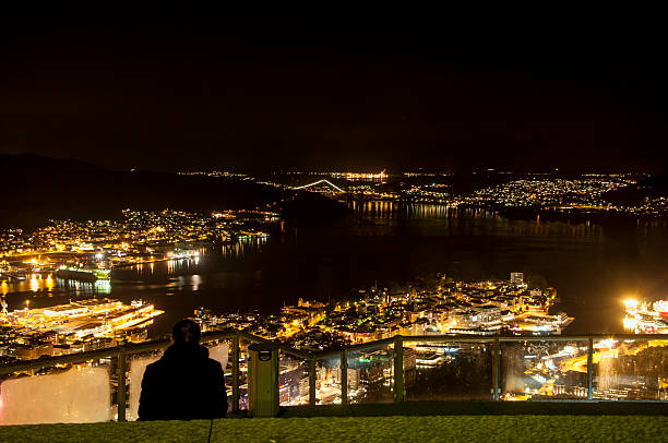 Photo of Night panorama of Bergen.