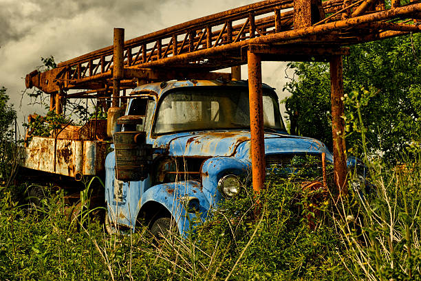 Rusty Drill Rig stock photo