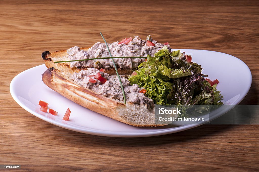 Tuna salad sandwich tuna salad sandwich with lettuce on plate Bread Stock Photo