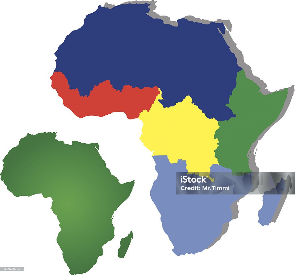 아프리카 지역 맵 - 로열티 프리 개념 벡터 아트