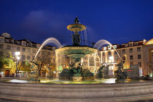 istock Fountain in Rossio Square, Lisbon, Portugal 459642799