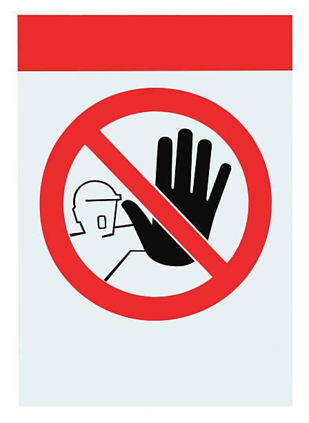 istock No access for unauthorised persons blank warning sign isolated 459670861