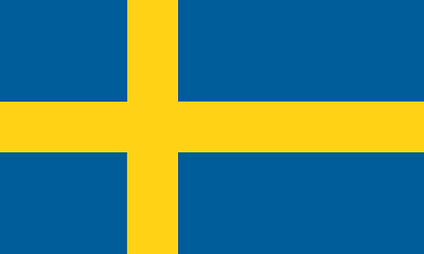 schwedische flagge - öresundregion stock-fotos und bilder