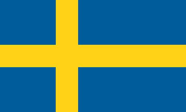 Graphic of the blue and yellow Swedish national flag swedish flag deer family photos stock pictures, royalty-free photos & images