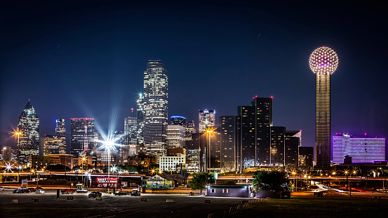 Dallas, USA - October 23, 2013: Dallas skyline by night