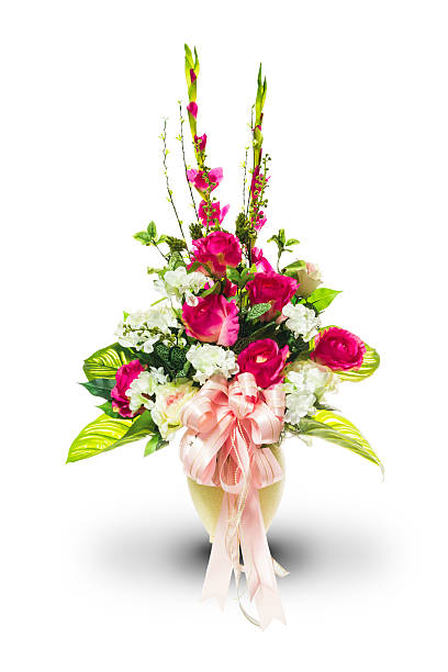 istock Vase and bunch of flowers with clipping path 459675449