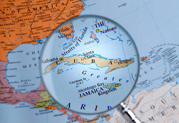 istock Magnifying glass over a map of CUBA 459676803