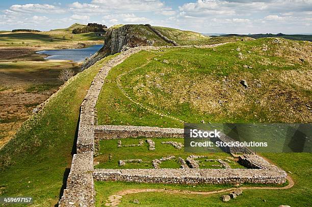 Milecastle 39 On Hadrians Wall Stock Photo - Download Image Now - Hadrians Wall, Surrounding Wall, Roman
