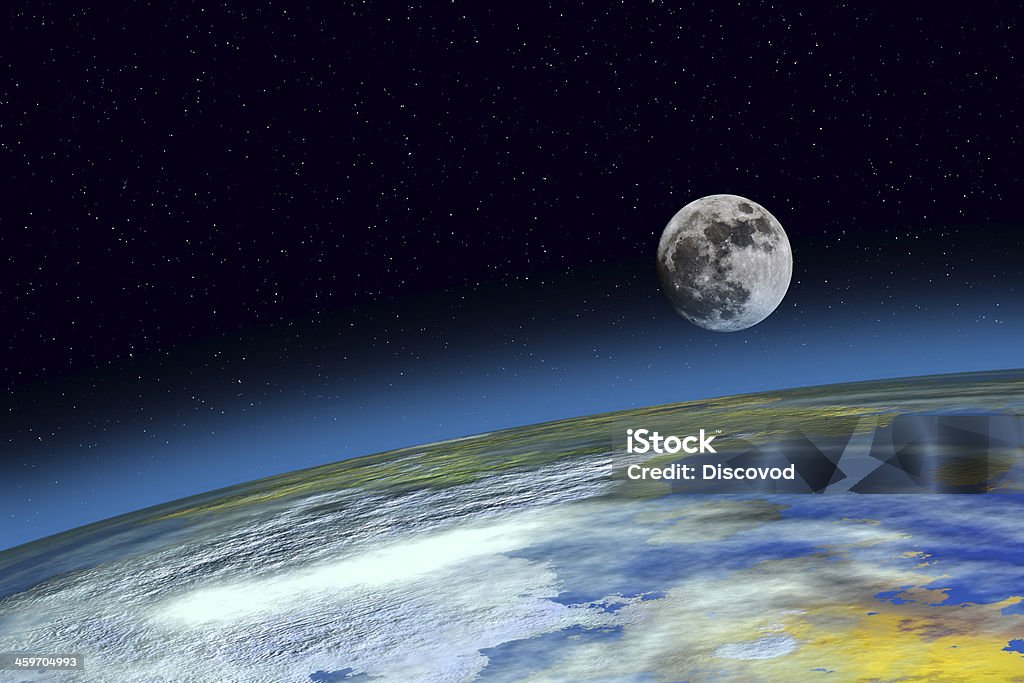 Superfície planeta Terra e a Lua - Royalty-free Abstrato Foto de stock
