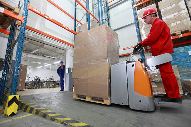 istock logistics - Goods delivery in storehouse 459710205