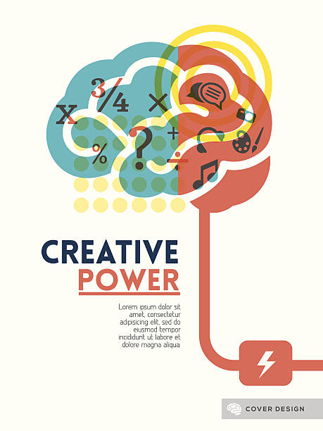 image illustrating the creative power of the brain - matematik illüstrasyonlar stock illustrations
