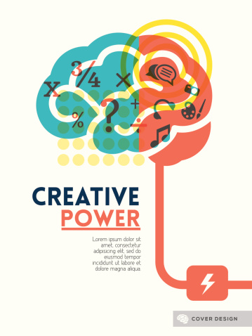 Creative brain Idea concept background design layout for poster flyer cover brochure