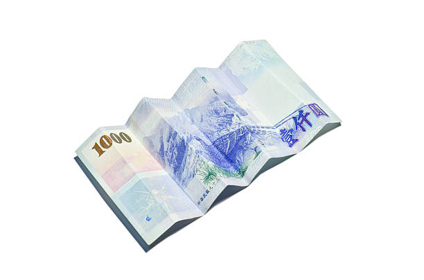 istock 1000 New Taiwan Dollars bill on white background 459710317