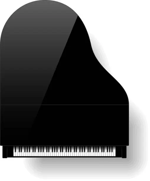 Vector illustration of Black grand piano top view
