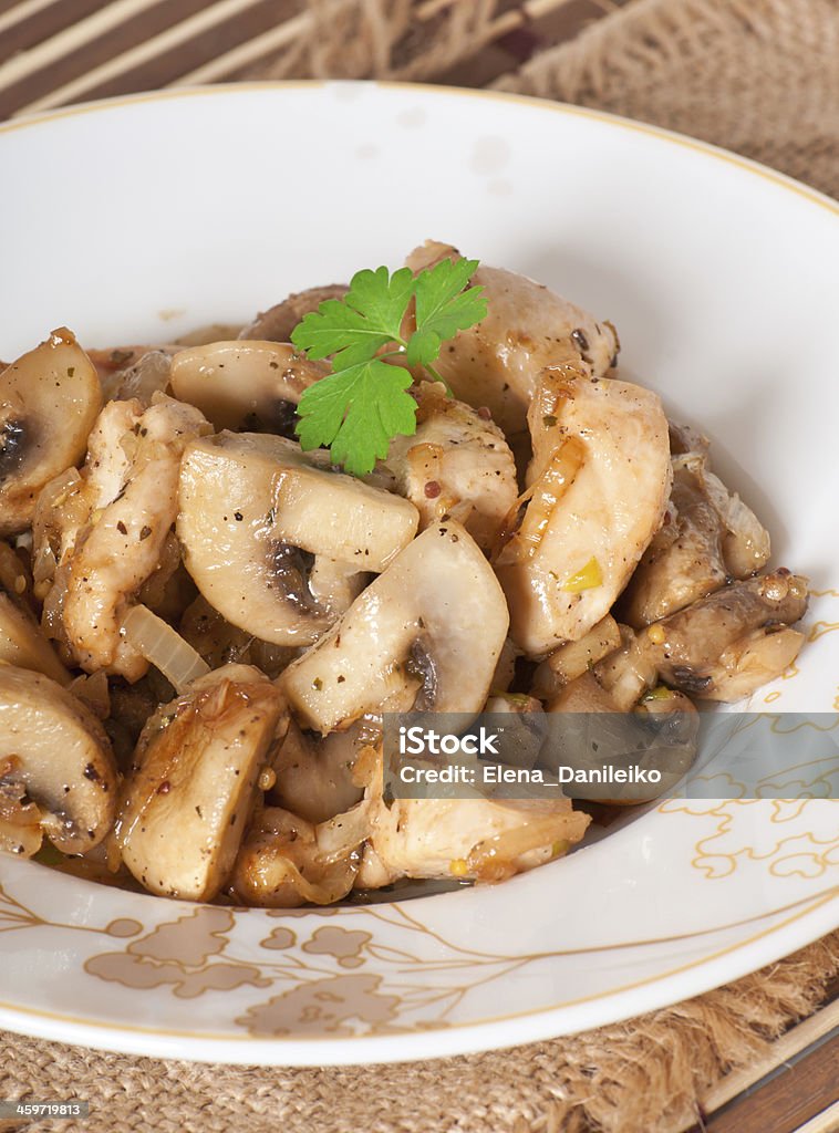 sauteed chicken with mushrooms Asian Culture Stock Photo