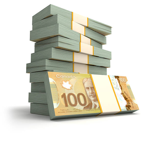 istock Stack of new Canadian dollar bills. 459721467