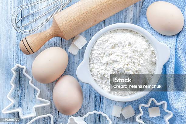 Flour And Eggs Stock Photo - Download Image Now - 7-Grain Bread, Agriculture, Animal Egg