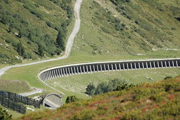 Photo of Tunnel and Road in the Alpine Mountains, Sellraintal, Tyrol