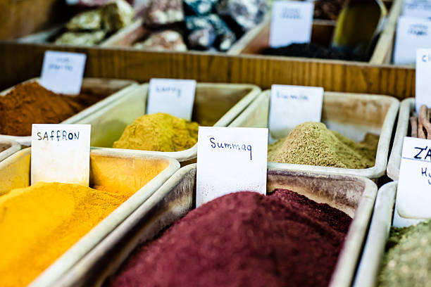 istock Spices on display at open market Israel. 459865333