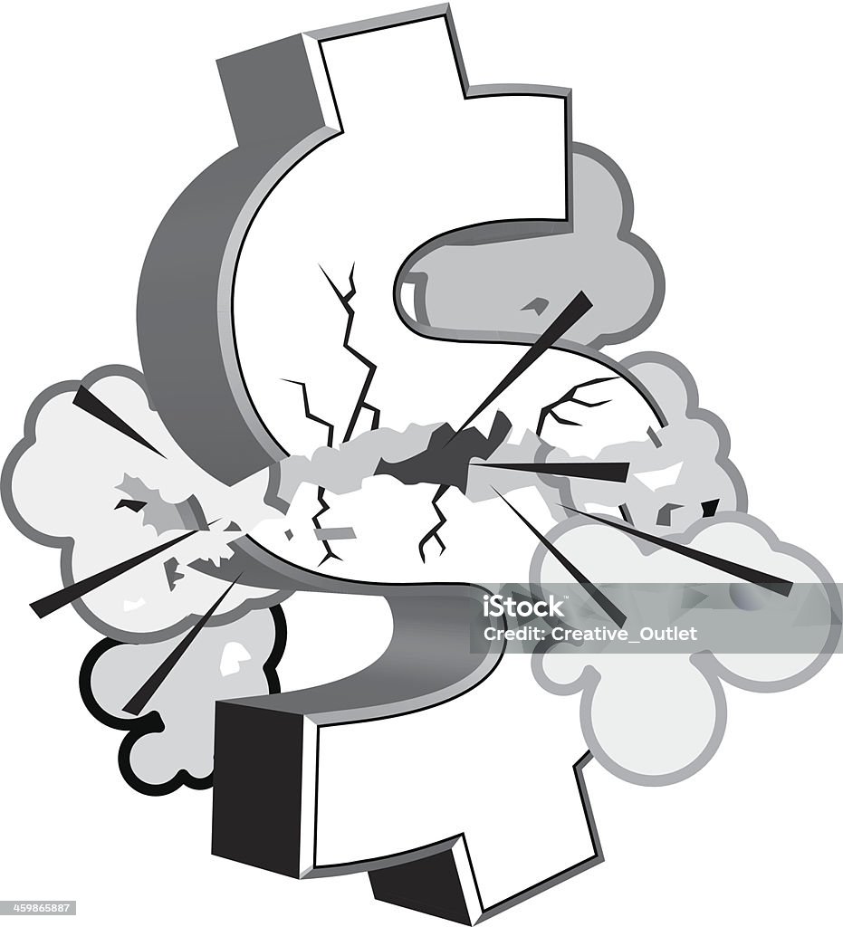Exploding Dollar Signs Dollar Sign Exploding Stock Illustration - Download Image Now - Broken ...