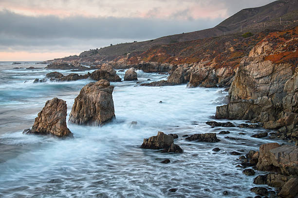 istock Big Sur Rocky Coast and Waves at Dusk 459866871