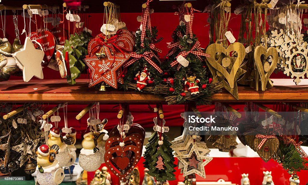 stand of christmas ornament to sell Art And Craft Stock Photo