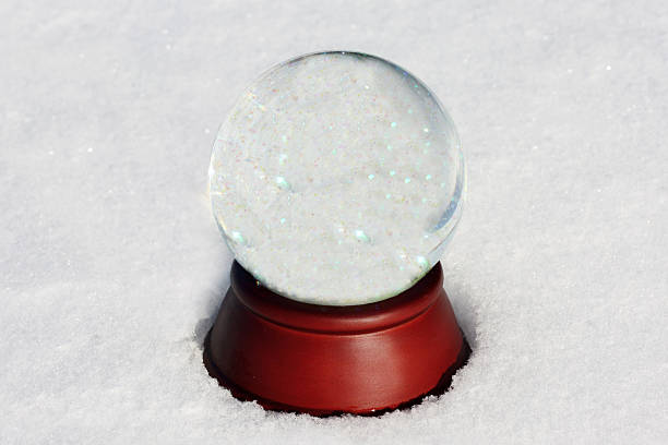 istock Close-up of an empty snow globe with snow texture background 459874707