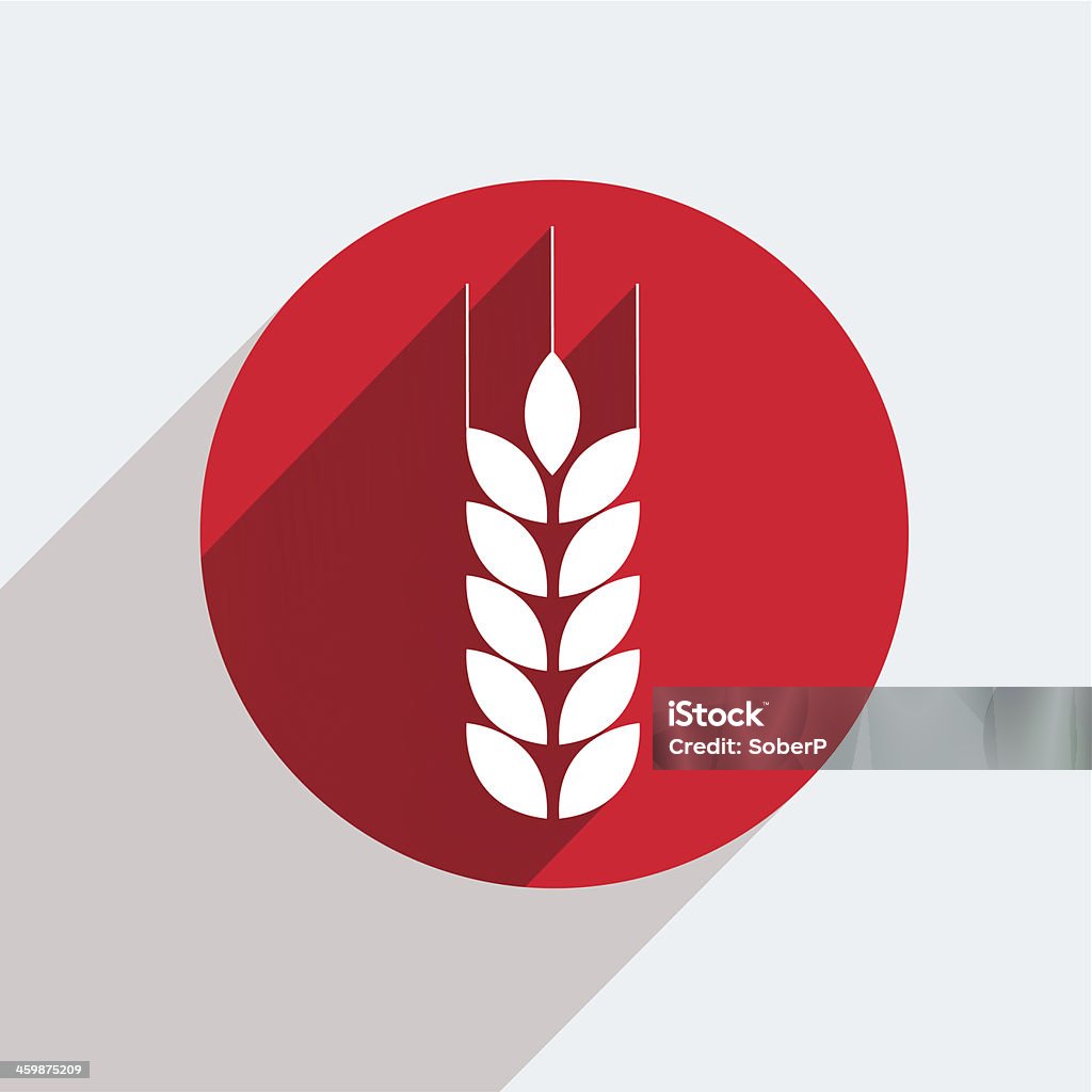Vector red circle icon  on gray background. Eps10 Agriculture stock vector