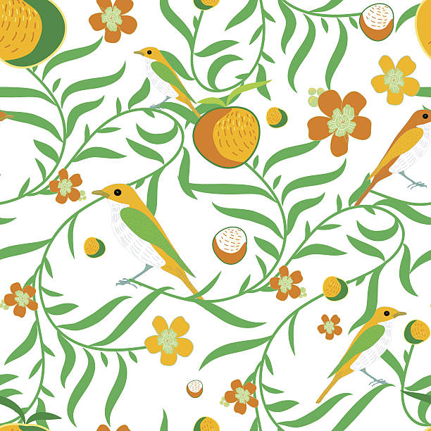 ilustrações de stock, clip art, desenhos animados e ícones de fundo floral - psychedelic funky yellow orange