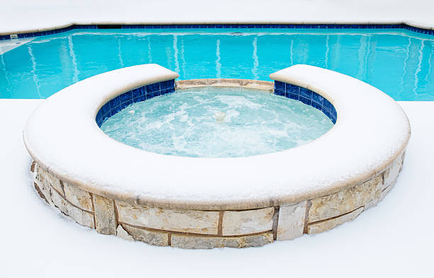 istock Hot tub spa in the winter 459881093