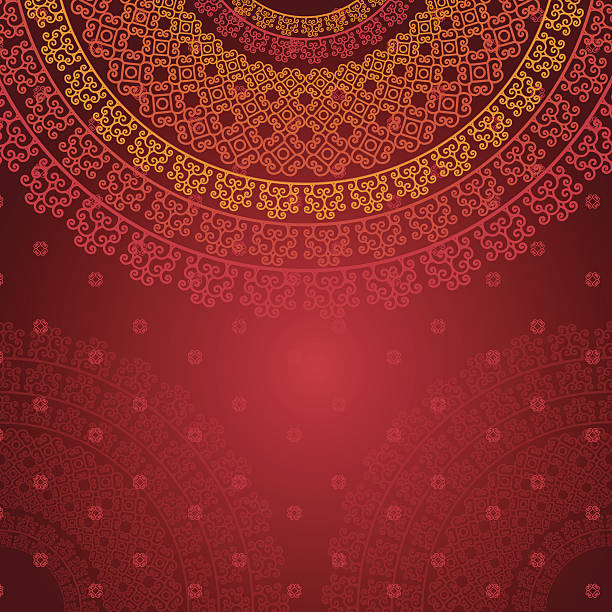 ilustrações, clipart, desenhos animados e ícones de design de fundo colorido de hena mandala - saree