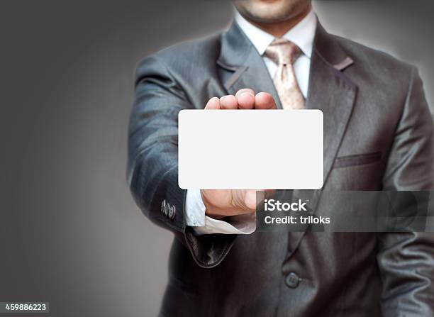 Man Holding Blank Card Stock Photo - Download Image Now - Director, ID Card, Adult