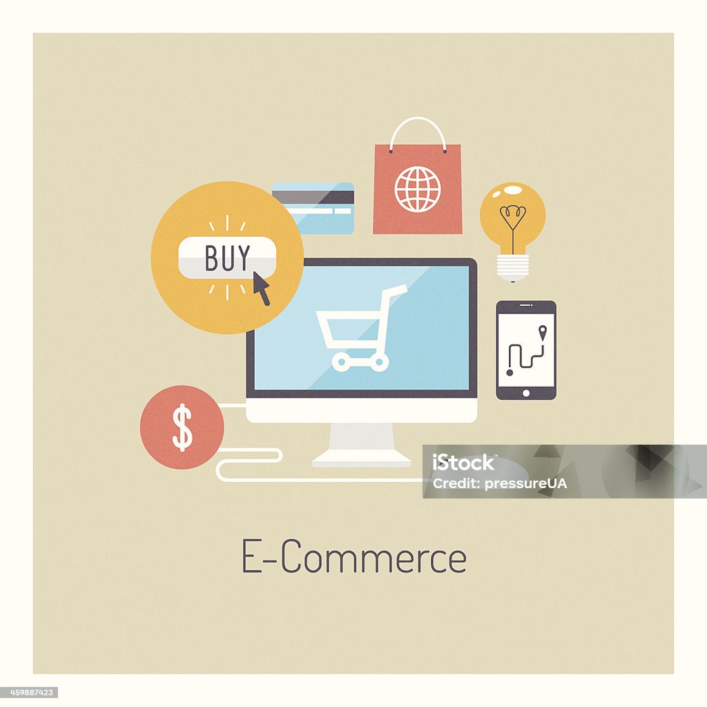 Plano de conjunto de iconos de compras y e-commerce-line - arte vectorial de Comercio electrónico libre de derechos Plano de conjunto de iconos de compras y e-commerce-line - arte vectorial de Comercio electrónico libre de derechos