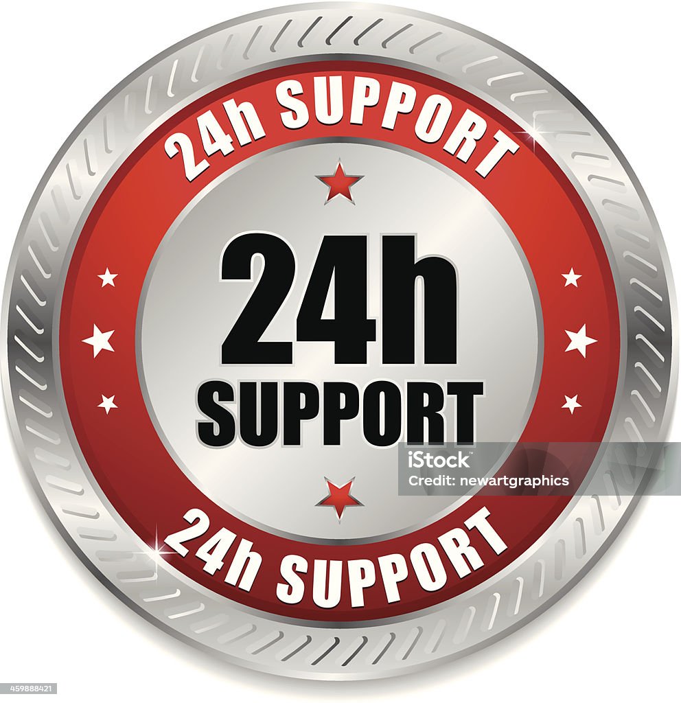 Red Support Button Red Round Support Button Stock Illustration - Download Image Now ...
