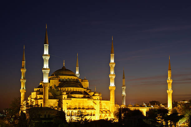 istock Blue Mosque after Sunset with 6 minarets visible 459888501