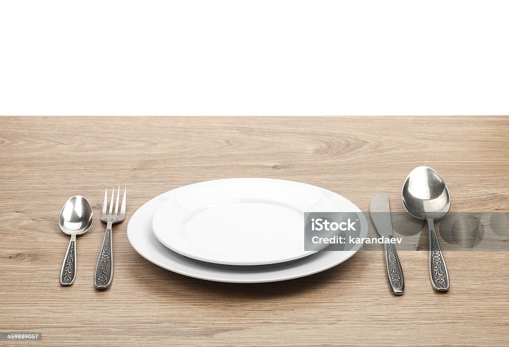 Empty Set Plate Empty Plate And Silverware Set Stock Photo - Download Image Now - Blank ...