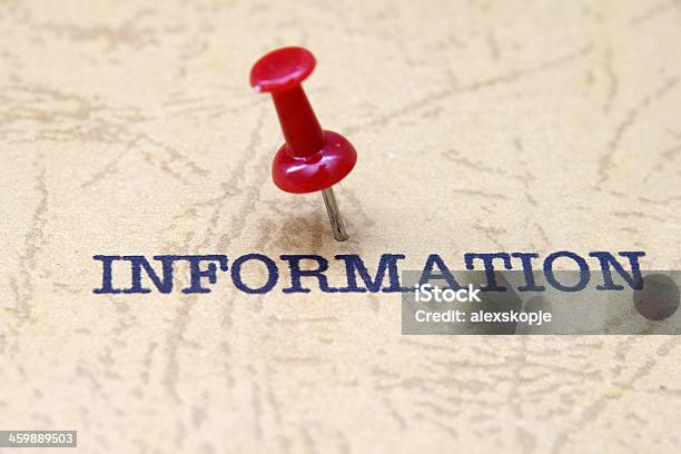 Push Pin On Information Text Stock Photo - Download Image Now - Abstract, Arguing, Brainstorming