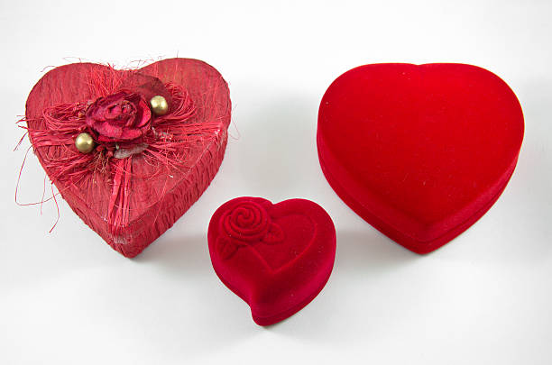 istock Red Velvet Silk rose Box for Engagement 459890121