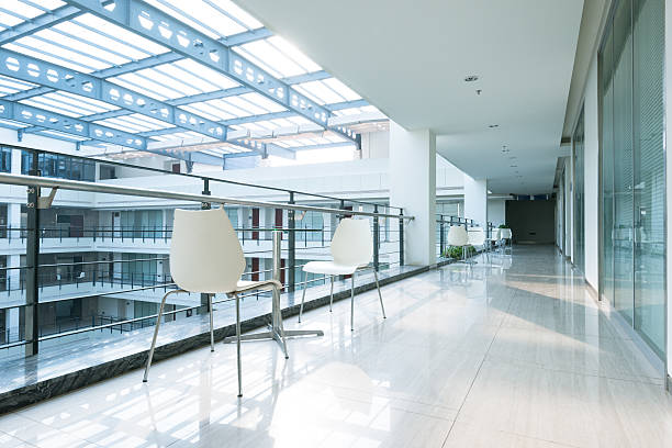 istock Large hall of modern  building 459891057