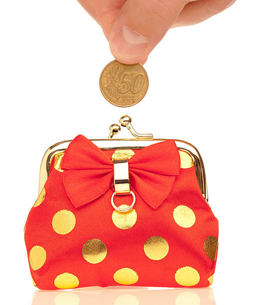 istock Red purse and coin 459891219