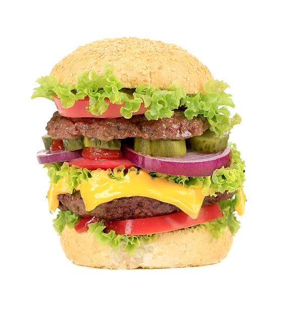 istock Big appetizing fast food hamburger. 459891551
