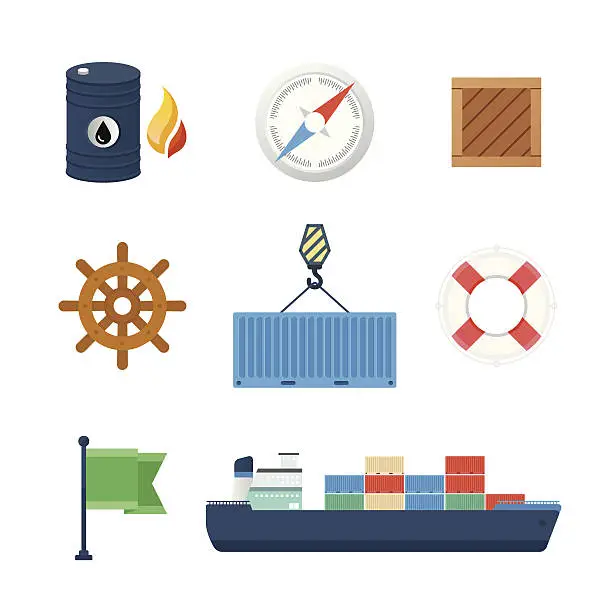 Vector illustration of Logistics Icons