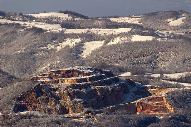 Stone pit Stone pit at winter time schutt stock pictures, royalty-free photos & images