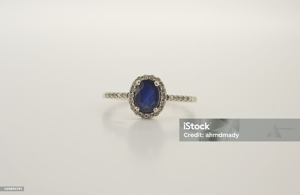 Saphirblau und Diamant-Ring - Lizenzfrei Hope-Diamant Stock-Foto